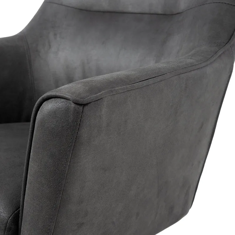 Loungesessel mit Armlehne 76x76x74 cm graphite aus Microleder WOMO-DESIGN