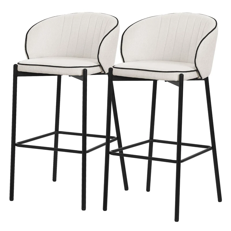 ML-Design | Barhocker Set mit Rückenlehne und Fußstütze, 50x101x54 cm, Tresenhocker Küchenhocker Bistrohocker