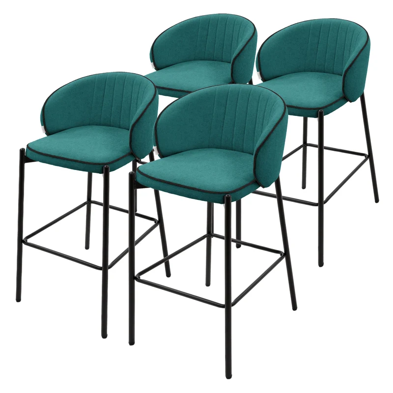 ML-Design | Barhocker Set mit Rückenlehne und Fußstütze, 50x101x54 cm, Tresenhocker Küchenhocker Bistrohocker