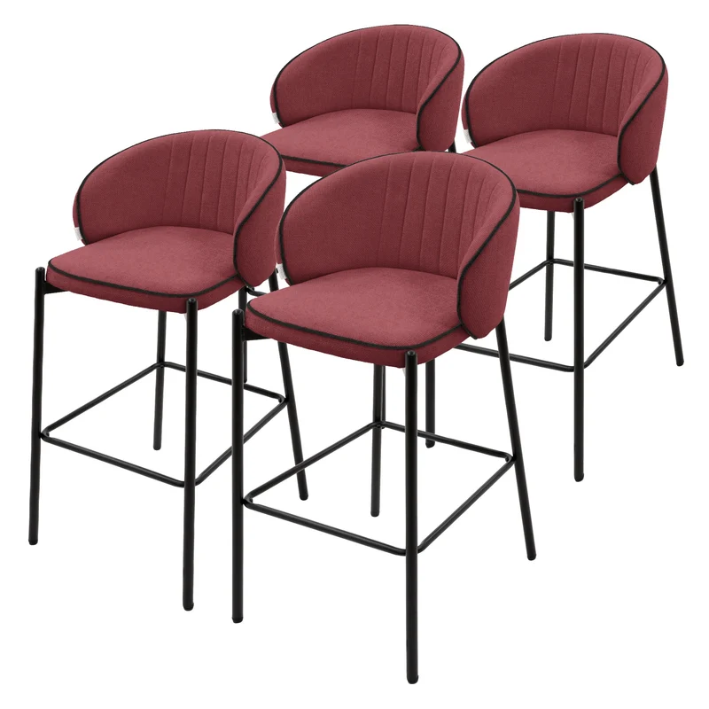 ML-Design | Barhocker Set mit Rückenlehne und Fußstütze, 50x101x54 cm, Tresenhocker Küchenhocker Bistrohocker