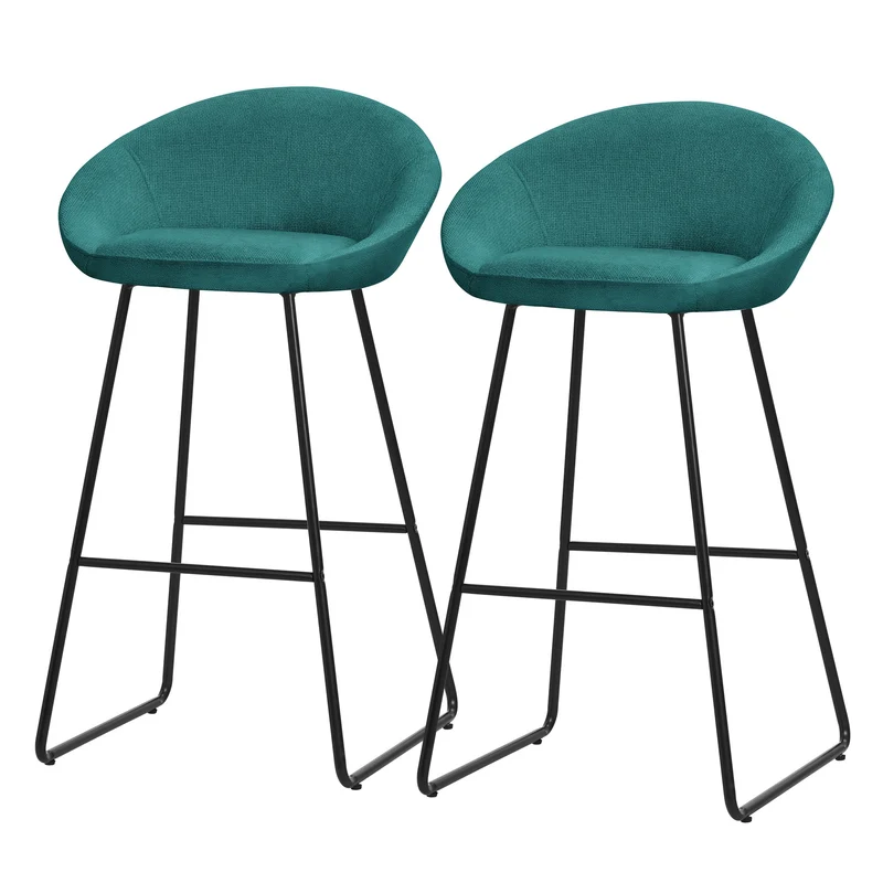 ML-Design | Barhocker Set mit Rückenlehne und Fußstütze, 56x94x50 cm, Tresenhocker Küchenhocker Bistrohocker