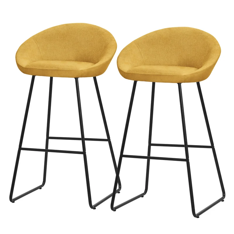 ML-Design | Barhocker Set mit Rückenlehne und Fußstütze, 56x94x50 cm, Tresenhocker Küchenhocker Bistrohocker
