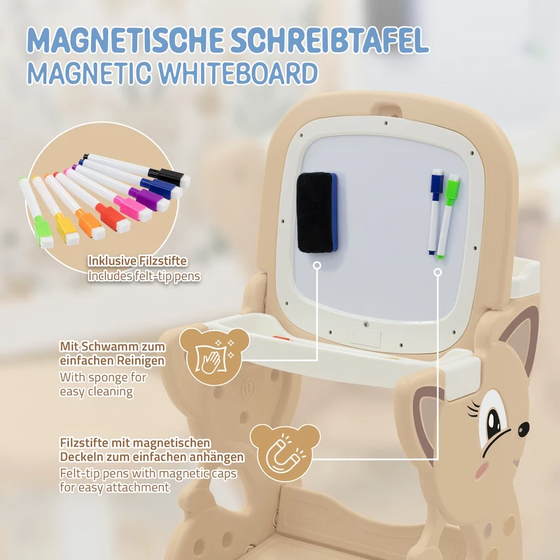 Joyz | Kindersitzgruppe 3in1 Spieltisch mit 2 Tafeln Kinderhocker und Zubehör