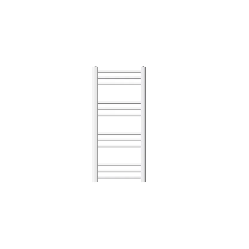 Elektrischer Badheizkörper mit Heizstab 300W 400x800 mm Weiß gebogen mit Seitenanschluss & Thermostat Digitalanzeige LuxeBath