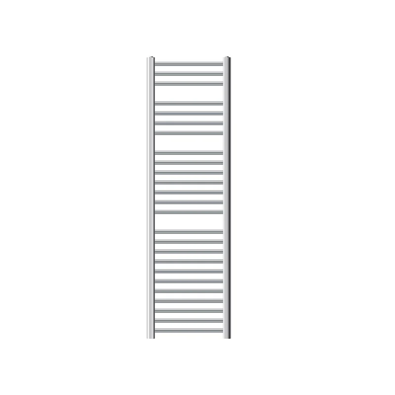 Elektrischer Badheizkörper mit Heizstab 1200W 400x1500 mm Chrome gerade Seitenanschluss & Thermostat LuxeBath