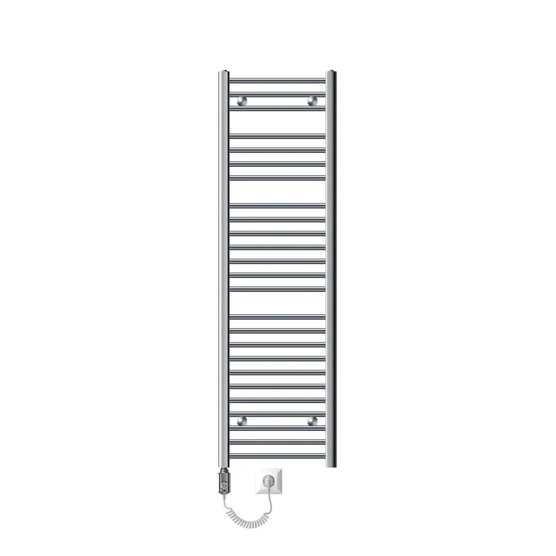 Badheizkörper Elektrisch mit Heizstab 1200W 400x1500 mm Chrome gerade mit Seitenanschluss