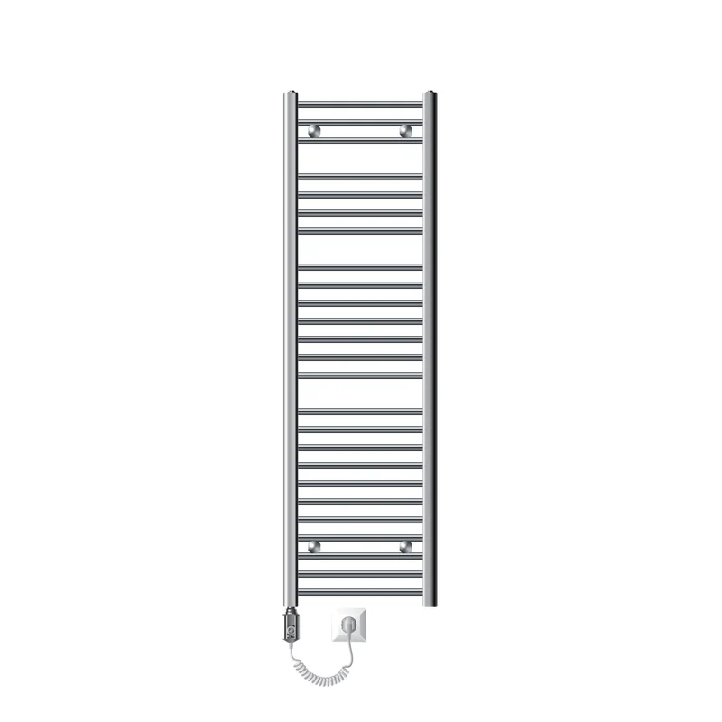 Elektrischer Badheizkörper mit Heizstab 1200W 400x1500 mm Chrome gerade mit Seitenanschluss LuxeBath