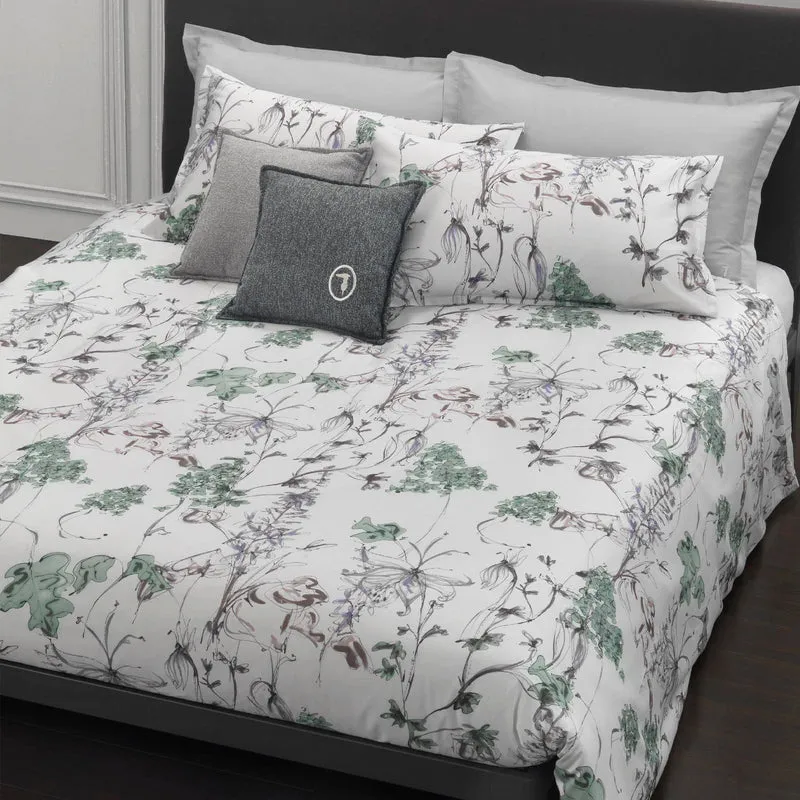 Completo Copripiumino urban flowers Winter Cottage in Raso di cotone