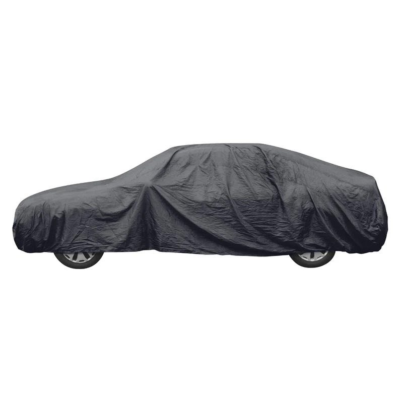 Autoabdeckung für Kompaktwagen 431x165x119 cm Schwarz aus PVC Atmungsaktiv