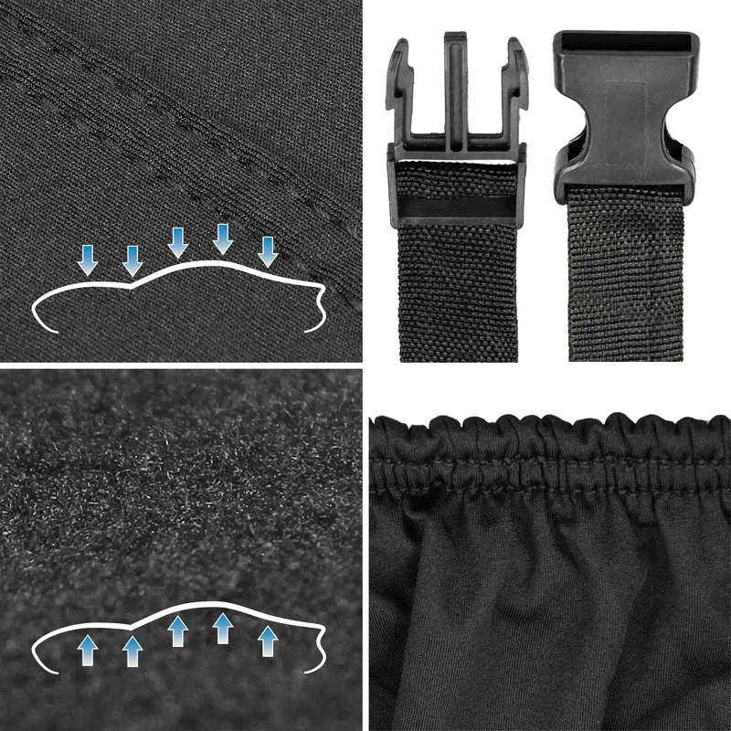 Autoabdeckung Indoor für Kombis und Vans 533x178x119 cm Schwarz aus Stretch Satin