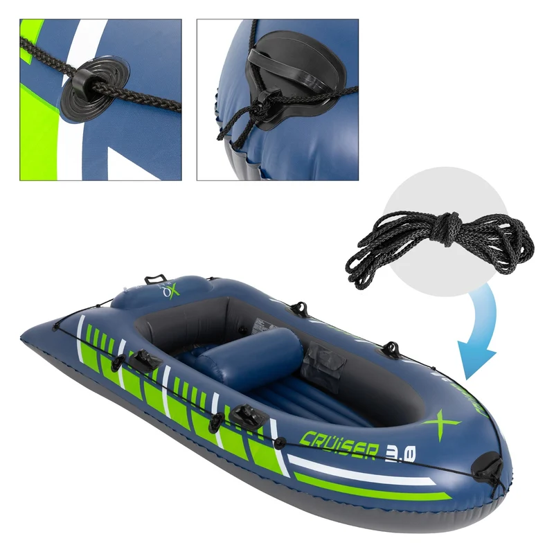 Schlauchboot Cruiser 3.0 250x120x40 cm Grün/Weiß/Blau aus Kunststoff