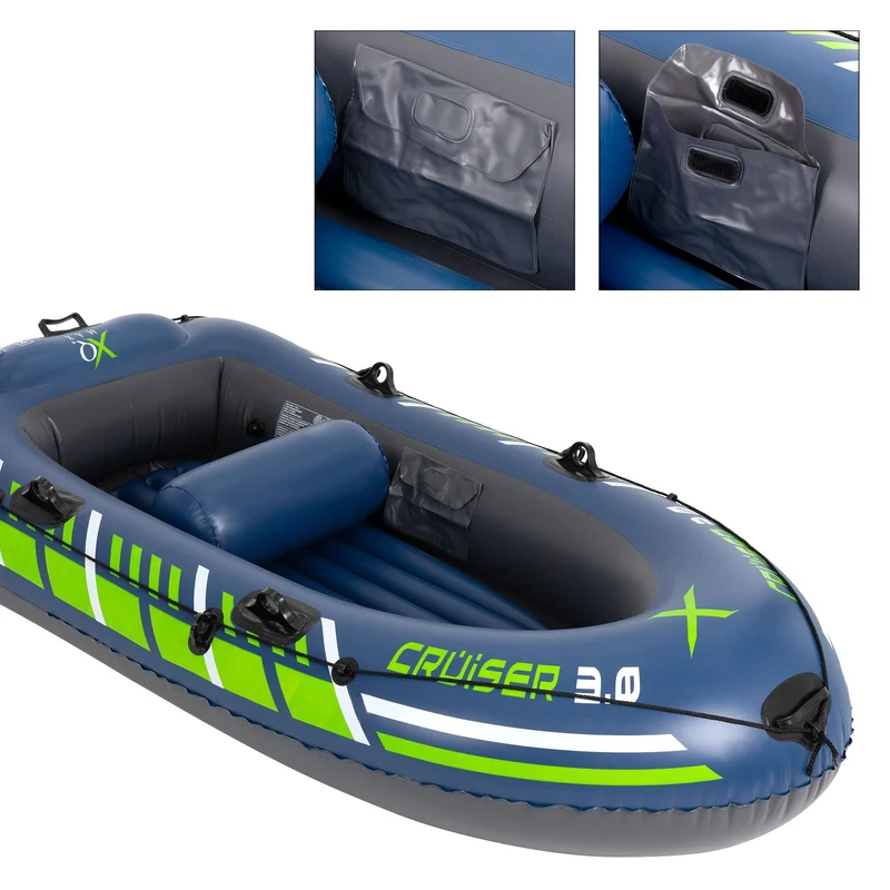 Schlauchboot Cruiser 3.0 250x120x40 cm Grün/Weiß/Blau aus Kunststoff