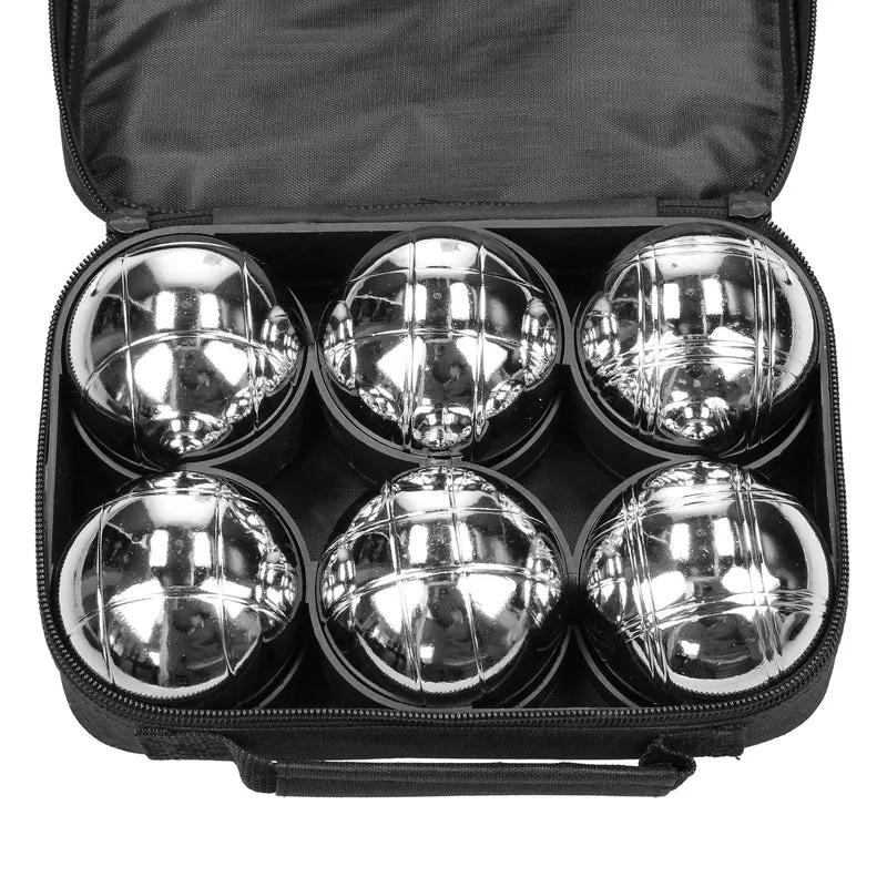 Boules Set 6-Teilig mit Holzkugel und Abstandsmesser inkl. Tragetasche