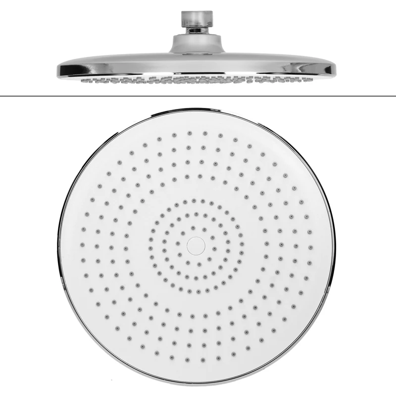 Duschsystem mit Thermostat Silber aus Edelstahl rund