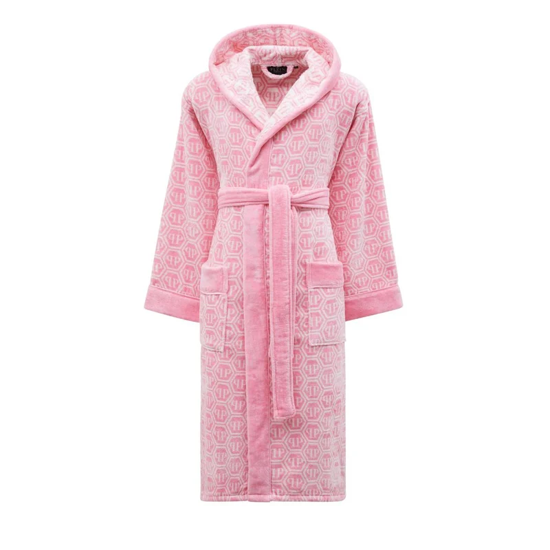 Accappatoio con Cappuccio pattern Moderno in Spugna 410 gr/mq