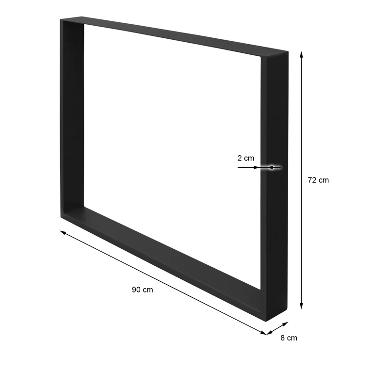 B-Ware Tischbeine Tischgestell 2er Set U-Design 90x72 cm Schwarz aus Stahl ML-Design