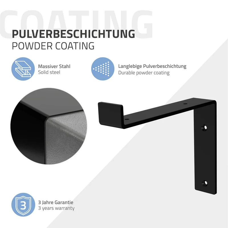 ML-Design | Wandkonsole 2er Set aus Stahl Regalhalterung Wandhalterung für Regalbrett