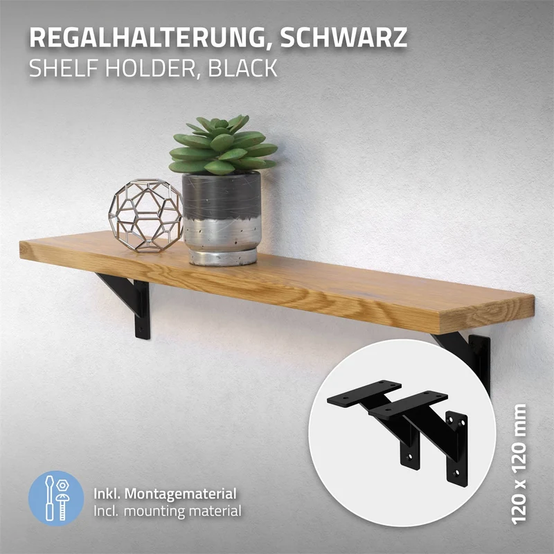 ML-Design | Wandkonsole 2er Set aus Aluminium Regalhalterung Wandhalterung für Regalbrett