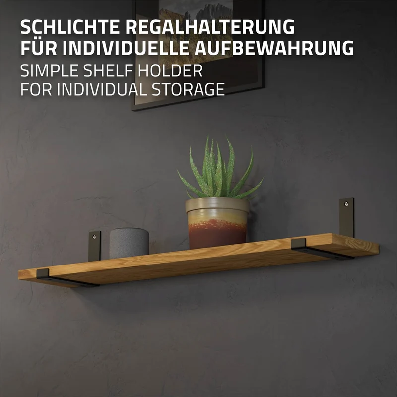 ML-Design | Wandkonsole 2er Set aus Stahl, 90 Grad Wandhalterung Regalhalterung