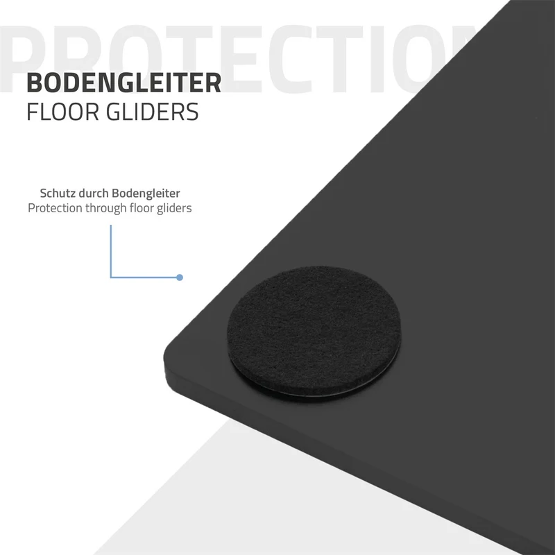 ML-Design | Tischgestell Schwarz Höhe 72cm Stahl pulverbeschichtet Bodenplatte
