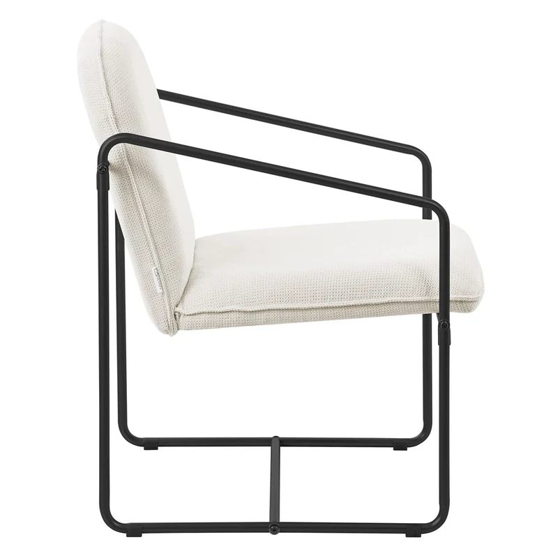 ML-Design | 2er Set Sessel Beige mit Arm-& Rückenlehne, goldenem/schwarzem Stahlgestell, 65x61x76 cm, Relaxsessel Cocktailsessel