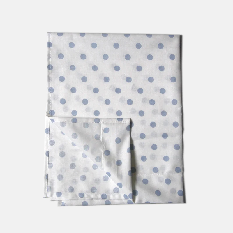 Lenzuolo Bianco Pois Azzurri