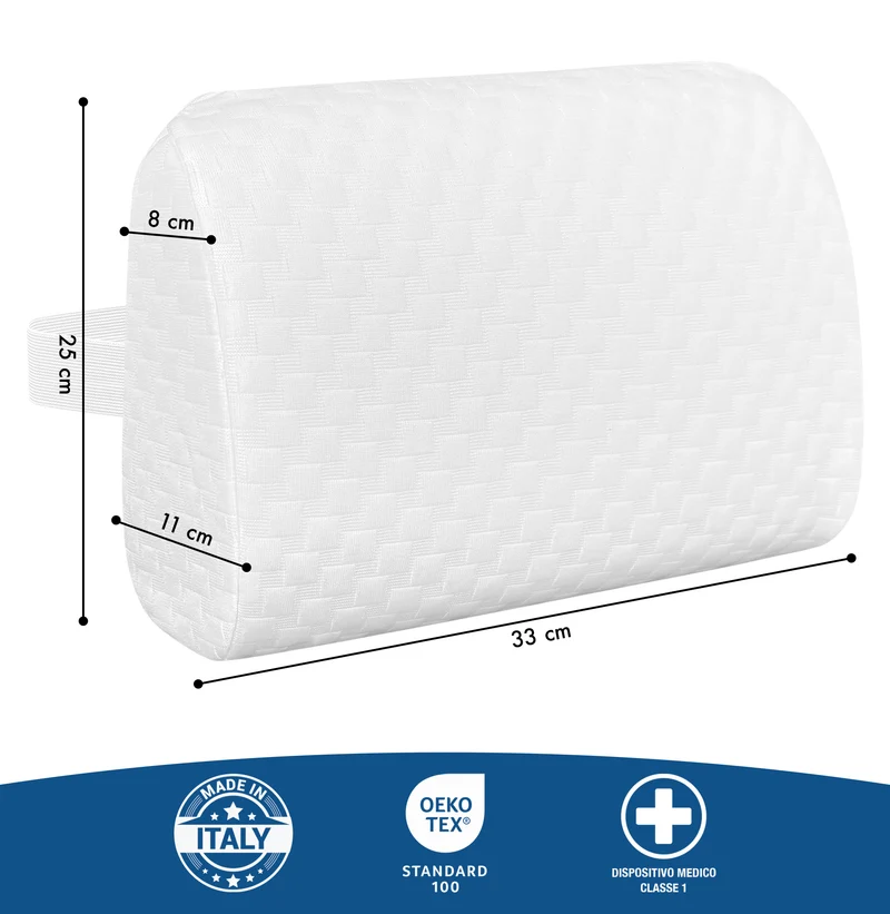 Supporto Lombare In Memory Foam Portatile Con Elastico Per Fissaggio Sedia Ufficio Il Gruppone