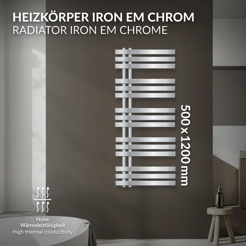 Badheizkörper Iron EM 500x1200 mm Chrome