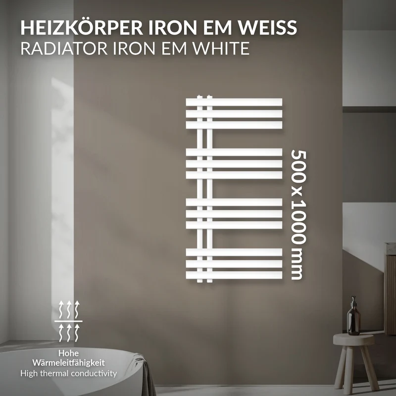 Badheizkörper Iron EM 500x1000 mm Weiß