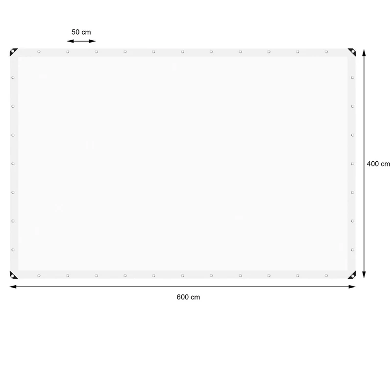 Abdeckplane Gewebeplane mit Ösen 4x6 m 180g/m² in Weiß aus PE