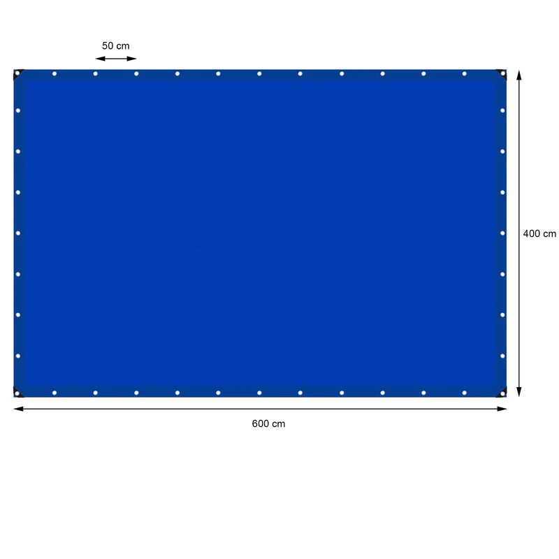 Abdeckplane Gewebeplane mit Ösen 4x6 m 180g/m² in Blau aus PE