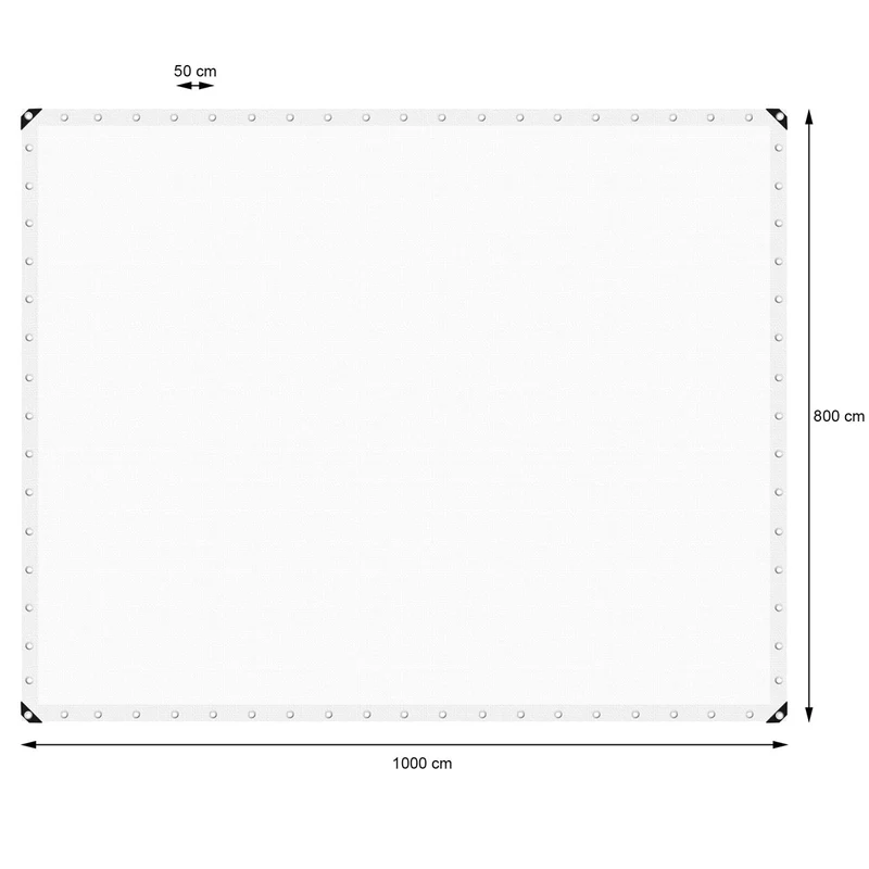 Abdeckplane Gewebeplane mit Ösen 8x10 m 180g/m² in Weiß aus PE