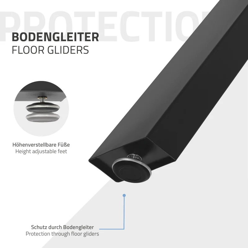 B-Ware Tischbeine Tischgestell 2er Set X-Design 50x72 cm Schwarz aus Stahl ML-Design