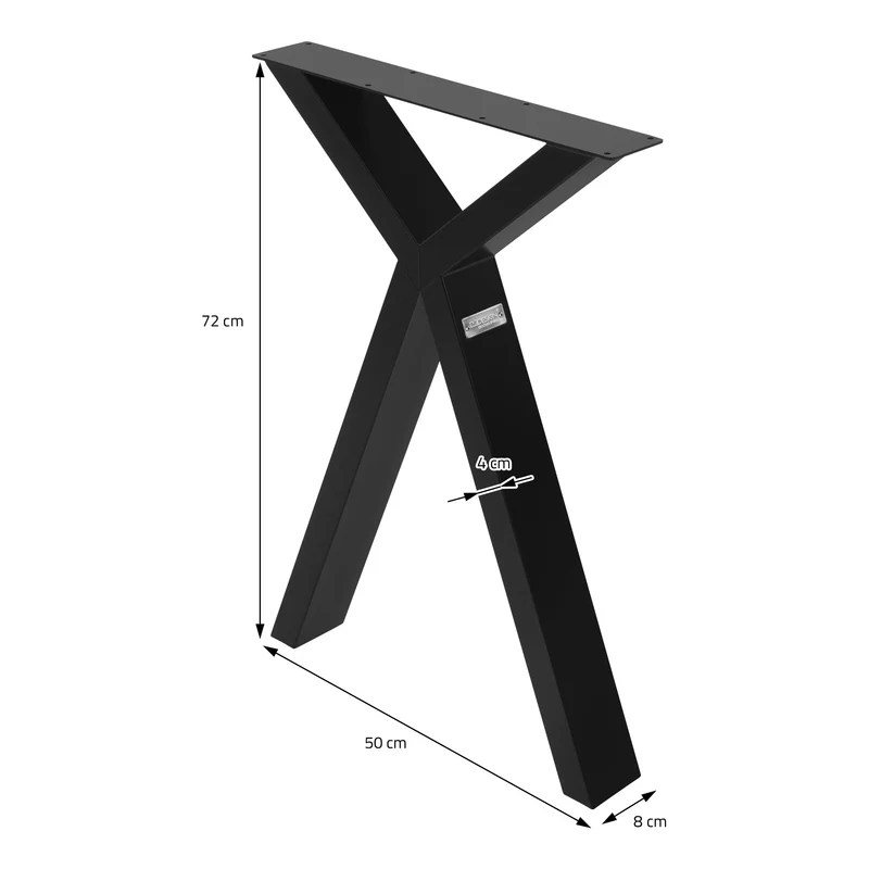 B-Ware Tischbeine Tischgestell 2er Set X-Design 50x72 cm Schwarz aus Stahl ML-Design