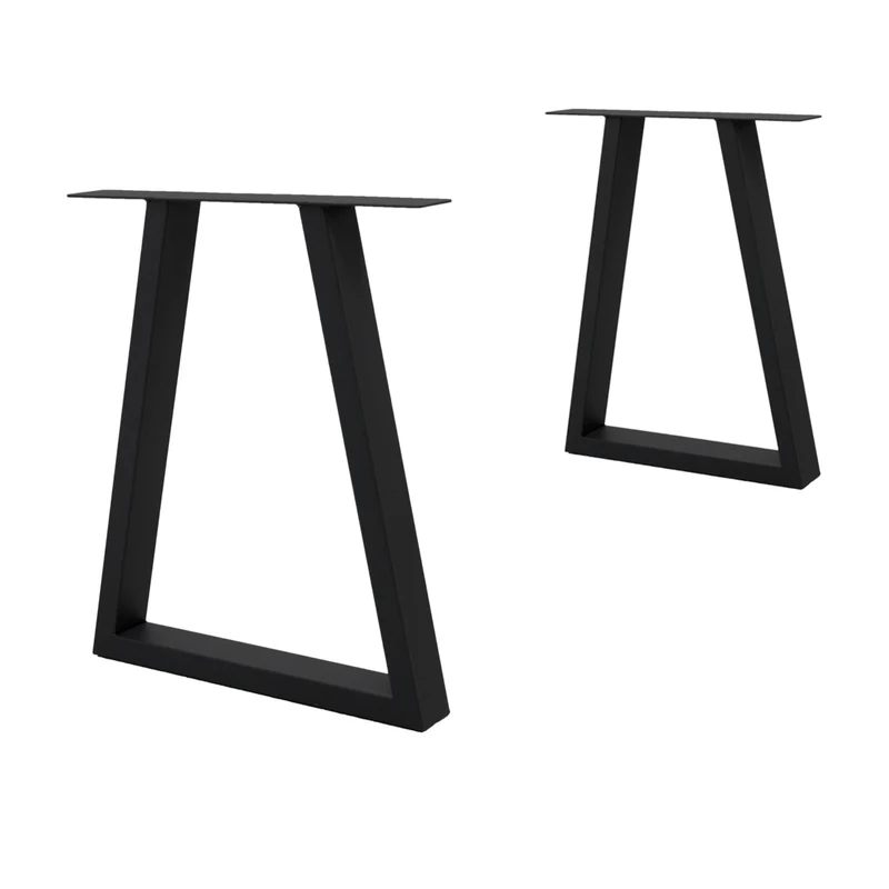 B-Ware Tischbeine 2er Set Trapez Design 60x72 cm schwarz aus Stahl