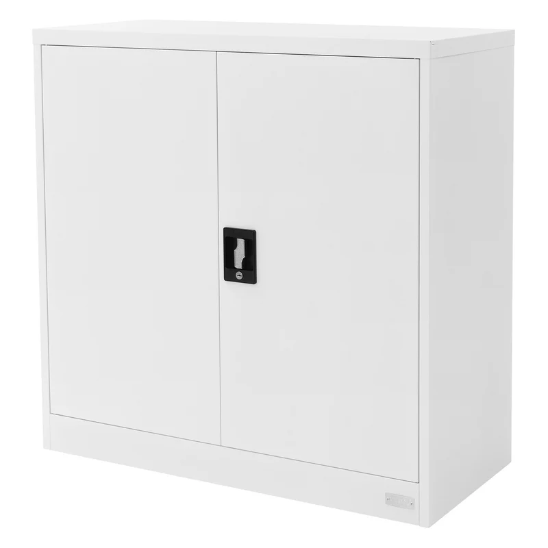 Aktenschrank abschließbar 90x40x90 cm Weiß aus Stahl ML-Design