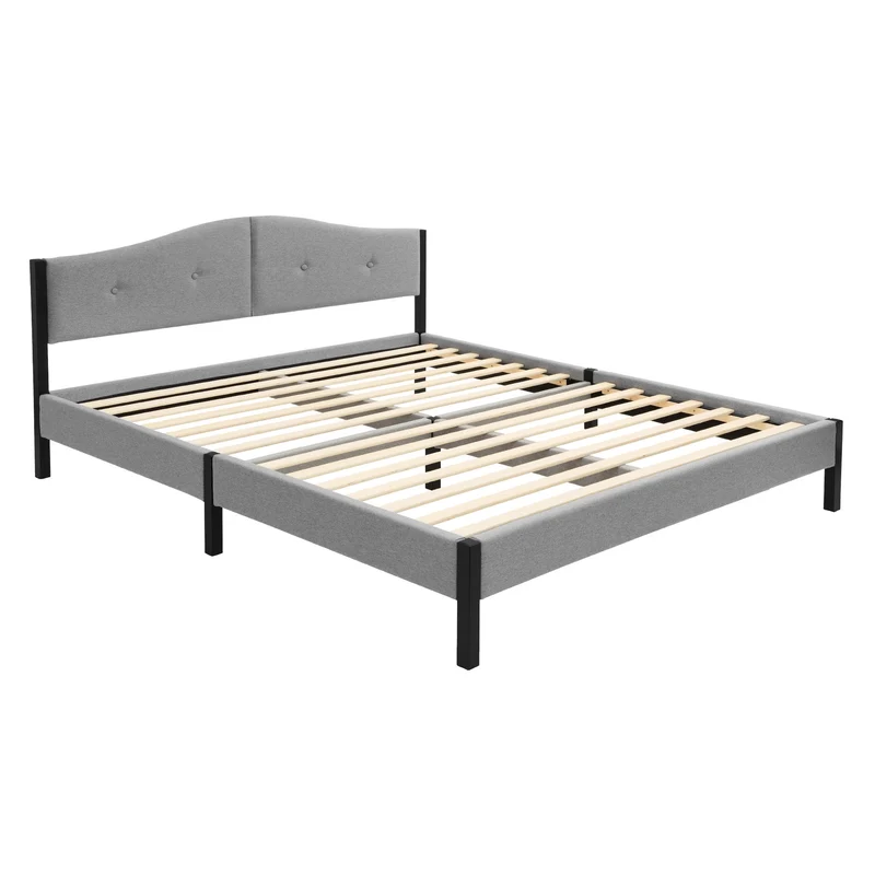 Polsterbett mit stabilem Bettgestell, gepolstertes Kopfteil & Lattenrost ML-Design
