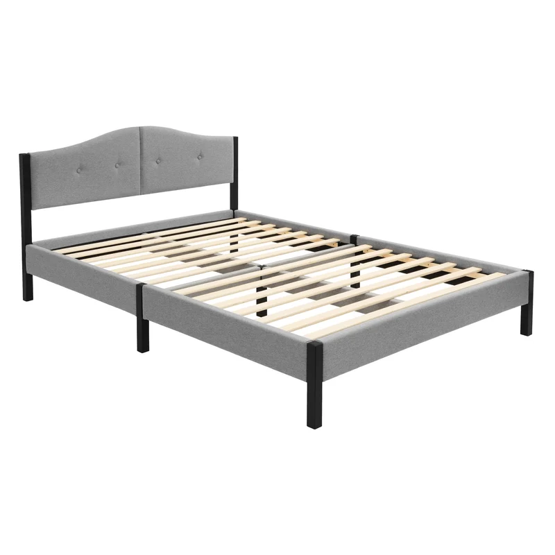 Polsterbett mit stabilem Bettgestell, gepolstertes Kopfteil & Lattenrost ML-Design