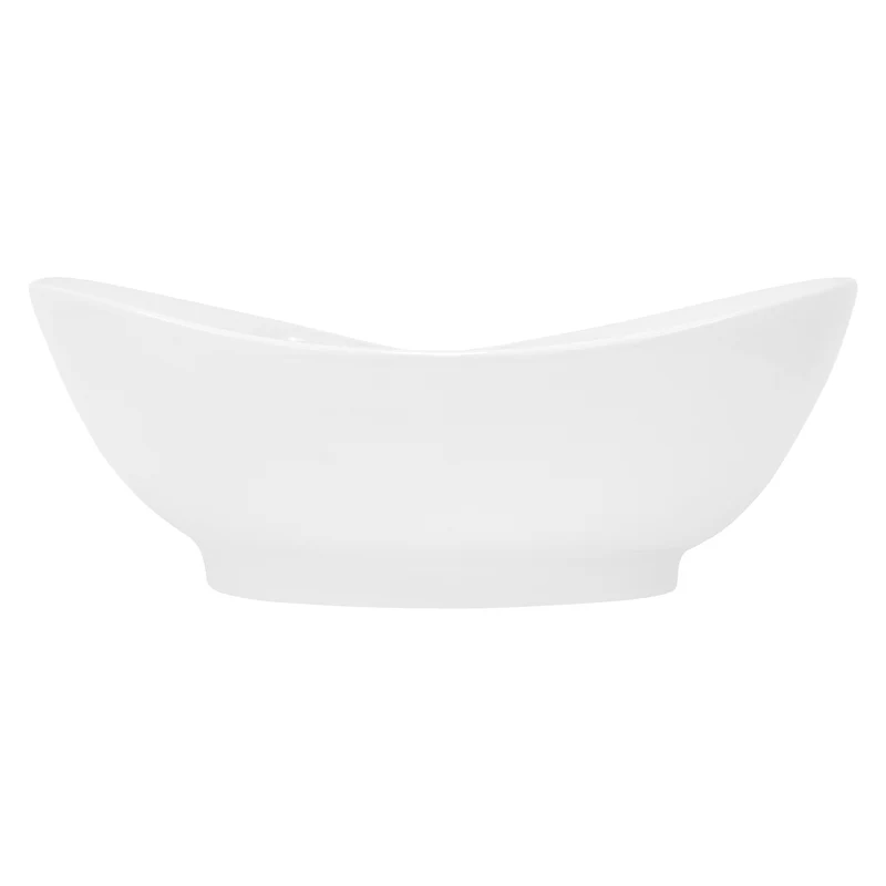 Waschbecken Oval mit Überlauf 59x39,5x20,5 cm Weiß aus Keramik LuxeBath