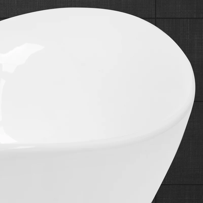 Waschbecken Oval mit Überlauf 59x39,5x20,5 cm Weiß aus Keramik LuxeBath