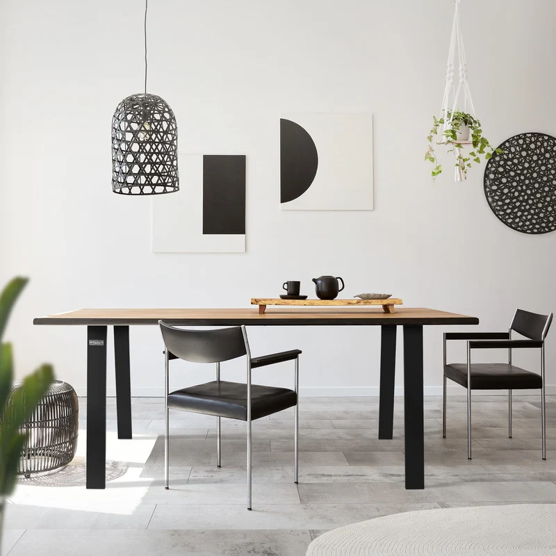 B-Ware Tischbeine 2er Set 75x72 cm Schwarz matt aus Stahl ML-Design