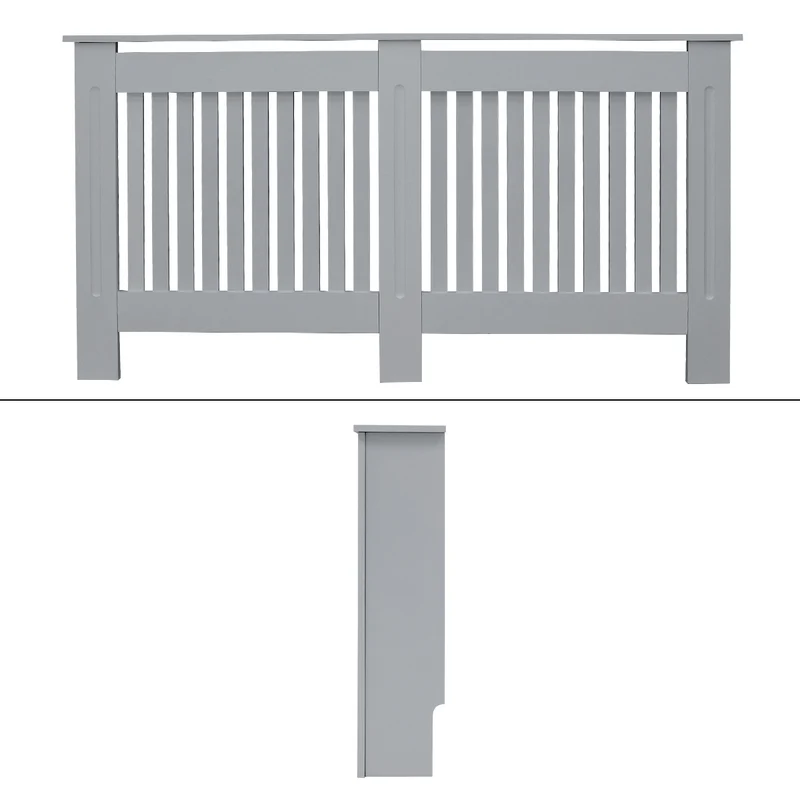Heizkörperverkleidung 152x19x82 cm Landhaus Grau aus MDF ML-Design