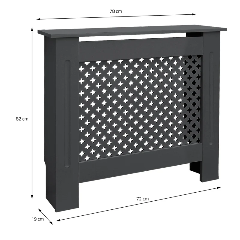 Heizkörperverkleidung 78x19x82 cm Raute Anthrazit aus MDF ML-Design