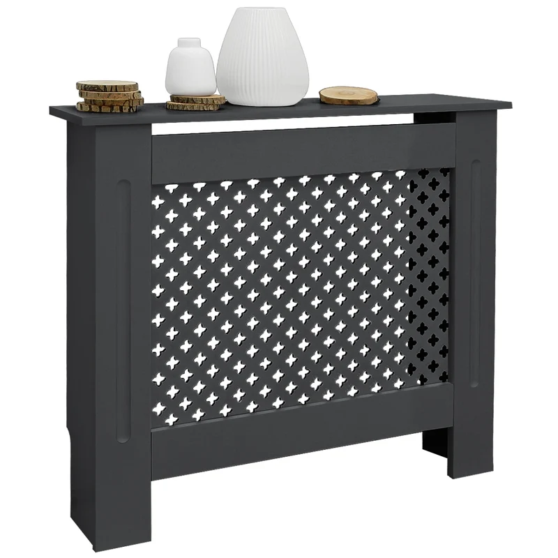 Heizkörperverkleidung 78x19x82 cm Raute Anthrazit aus MDF ML-Design