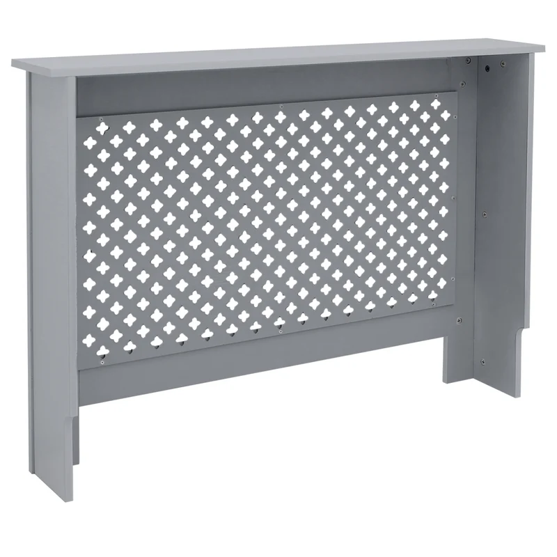 Heizkörperverkleidung 112x19x82 cm Raute Grau aus MDF ML-Design