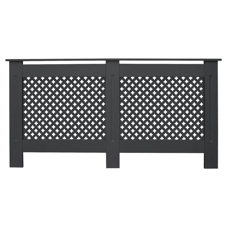 Heizkörperverkleidung 152x19x82 cm Raute Anthrazit aus MDF ML-Design