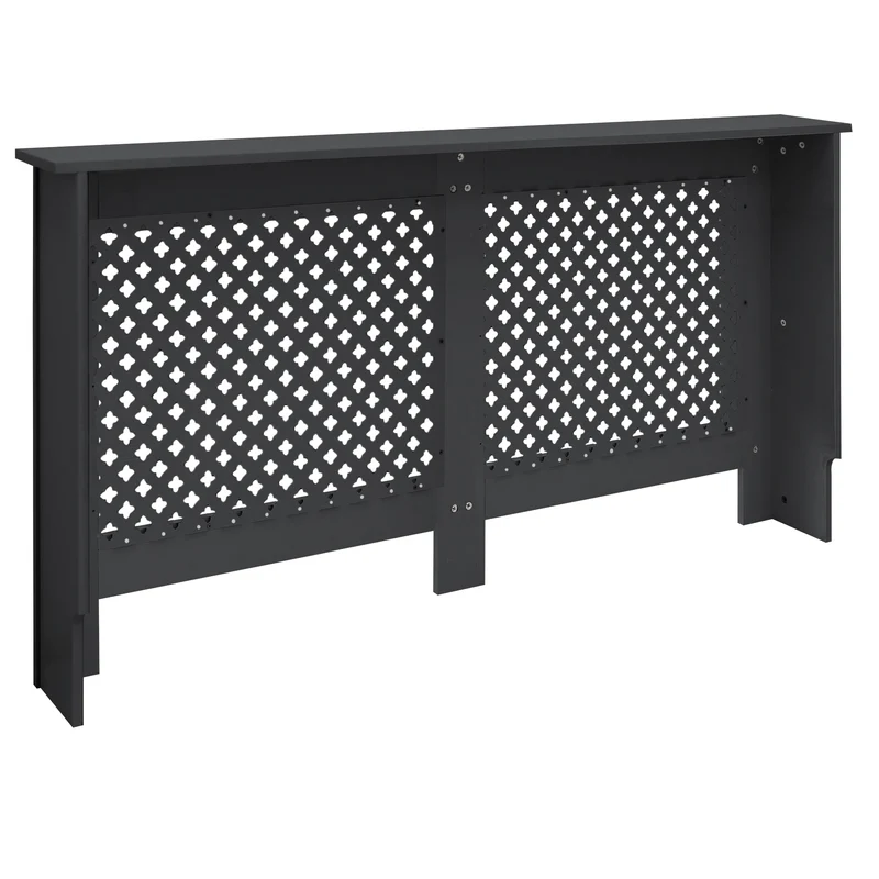 Heizkörperverkleidung 152x19x82 cm Raute Anthrazit aus MDF ML-Design