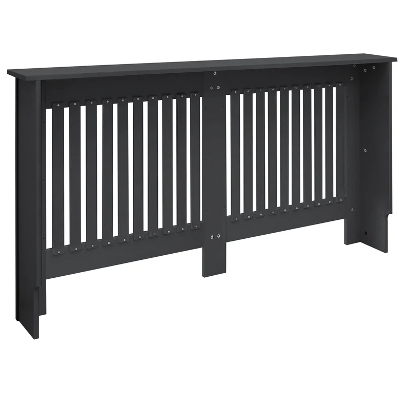 Heizkörperverkleidung 152x19x82 cm Landhaus Anthrazit aus MDF ML-Design