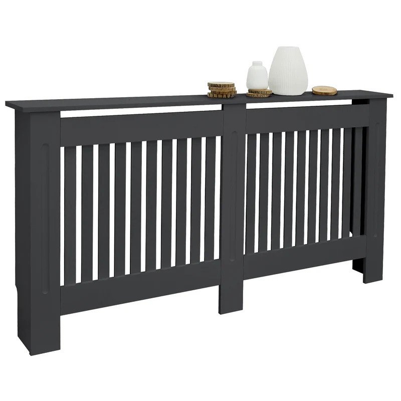 Heizkörperverkleidung 152x19x82 cm Landhaus Anthrazit aus MDF ML-Design
