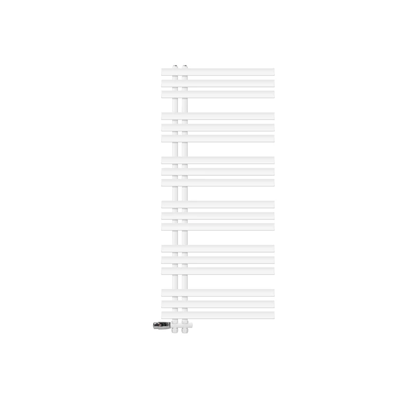 Badheizkörper Mittelanschluss 600x1400 mm Weiß mit Boden Anschlussgarnitur LuxeBath